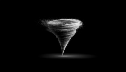 Whirlwind of dust and debris against a dark background.