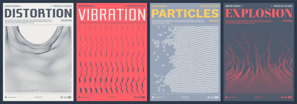 Image of many rectangular flat shapes. Water splash imitation. Hole or tunnel. Matrix of chaotic ovals. Dynamic particles. Grid. Vector for cover, card, brochure, diary, notebook or notepad.