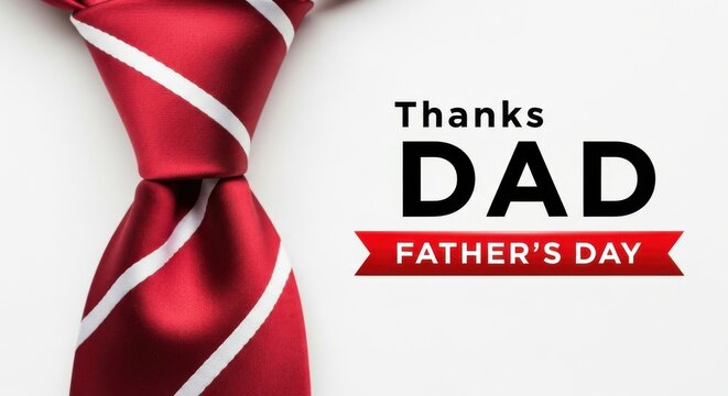 Elegant red striped tie for father s day celebration greeting card - Powered by Adobe