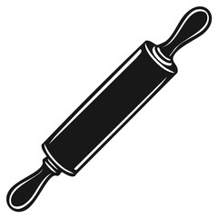 Monochrome Illustration of a Rolling Pin for Baking and Food Preparation Purposes in the Kitchen