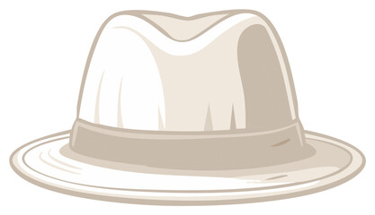 Classic Fedora Hat Design with a Sleek Band and Stylish Brim Detailed Vector Illustration