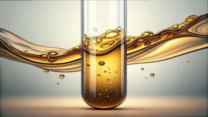 Transparent Tube with Flowing Crude Oil in Standard V2 Format