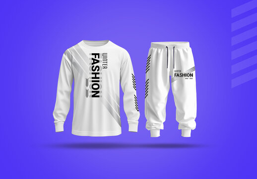 White Long Sleeve T Shirt With Pants