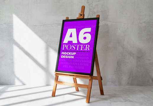 Wood Stand Poster Mockup