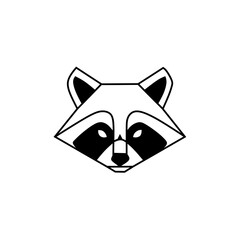 Geometric Raccoon Line Art Logo © R freelance 