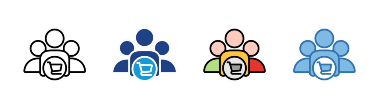 Customer Group icon set multiple style collection