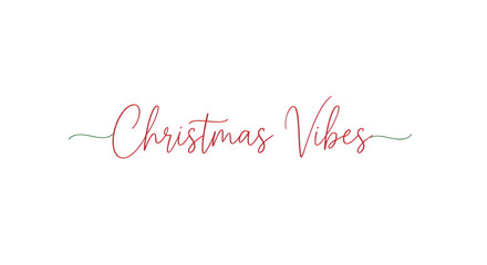 Elegant christmas vibes handwritten script text illuminated with festive lights isolated on transparent background