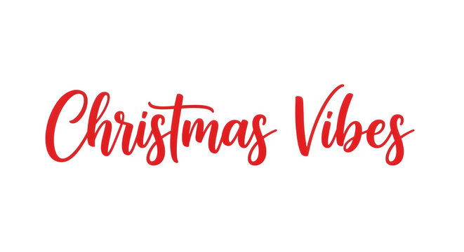 Festive red christmas vibes text message isolated on transparent background