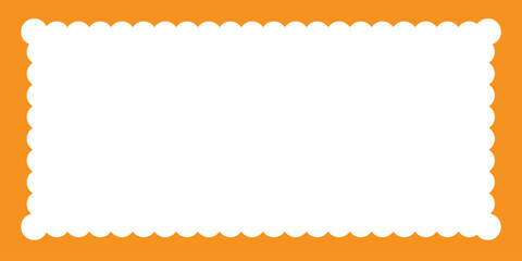 Scalloped frame with orange border and white space simple vector graphic for product display EPS vector