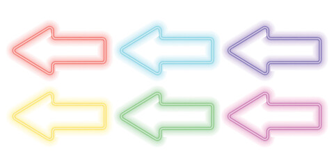 Set of colorful neon arrow icons simple vector design element for web and mobile apps EPS vector