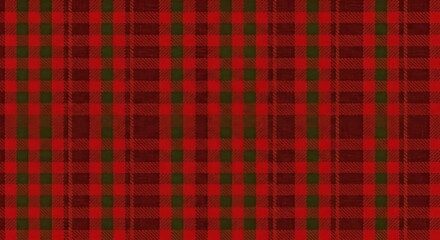 Warm wirkendes rot gr&uuml;nes Karomuster erinnert an klassische weihnachtliche Textilien und wirkt gem&uuml;tlich festlich Generative KI