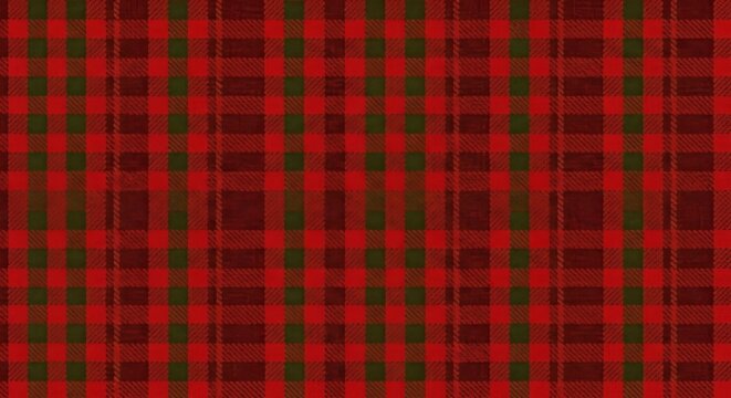 Warm wirkendes rot gr&uuml;nes Karomuster erinnert an klassische weihnachtliche Textilien und wirkt gem&uuml;tlich festlich Generative KI