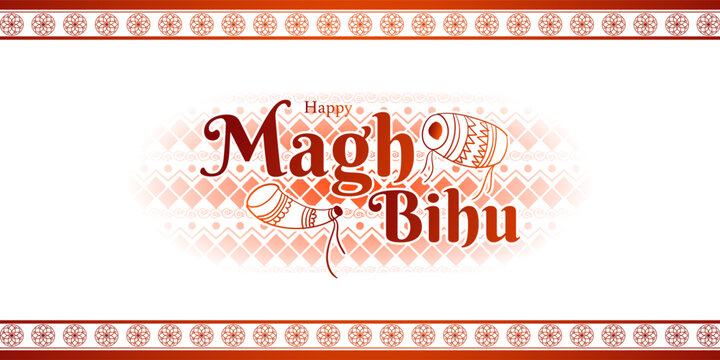 Vector illustration of Happy Magh Bihu social media template