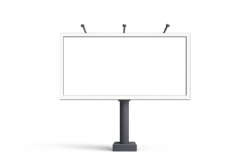 Horizontal billboard mockup with lamps. Outdoor advertisement.