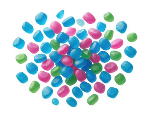 Fototapeta premium Colored dishwasher salt granules for better visibility and precise dosing in low light.