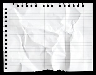 blank crumpled lined paper notebook paper with torn edges
