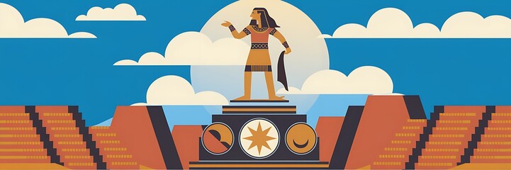 Sumerian goddess Inanna Ishtar divine queen of heaven fertility love standing before grand Anunnaki temple Mesopotamian architecture detailed ancient structure spiritual art 2D cartoon illustration