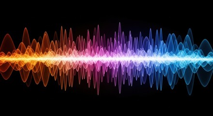Vibrant spectrum of sound waves pulsating with energy and light