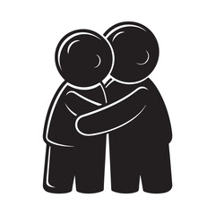 Hug Day black color design, solid white background (4).eps