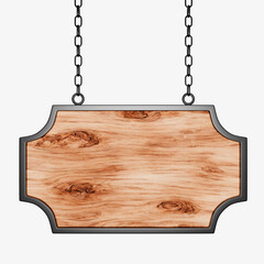 Wooden sign isolated on white