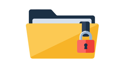Secure Folder Icon with Padlock Symbolizing Data Protection and Privacy.