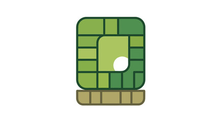 Stylized geometric green cactus icon in a pot.