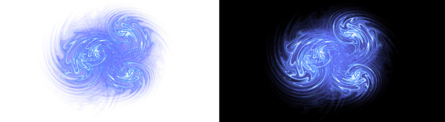 PNG image of Blue magic portal effect. Glowing swirl of energy or mystical smoke. Abstract sci-fi vortex or galaxy. Isolated transparent PNG.