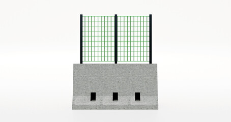 Concrete barriers divide construction areas on the road