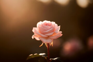 gentle pink rose isolated