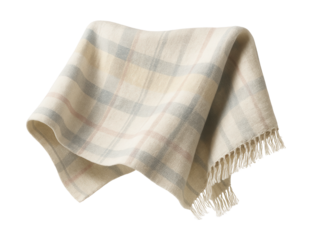 Striped linen throw, ideal for minimalist apartment decor.