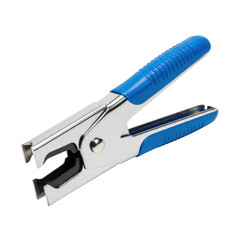 Fototapeta premium Staple remover with blue handle isolated on transparent background