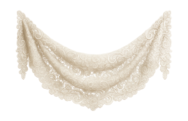Elegant lace garland, ideal for vintage-style holiday decor in your living room.