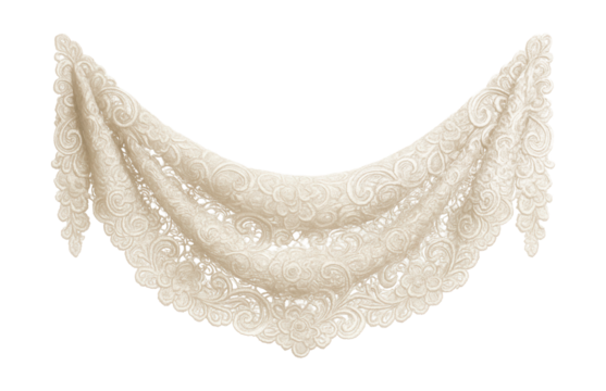 Elegant lace garland, ideal for vintage-style holiday decor in your living room.