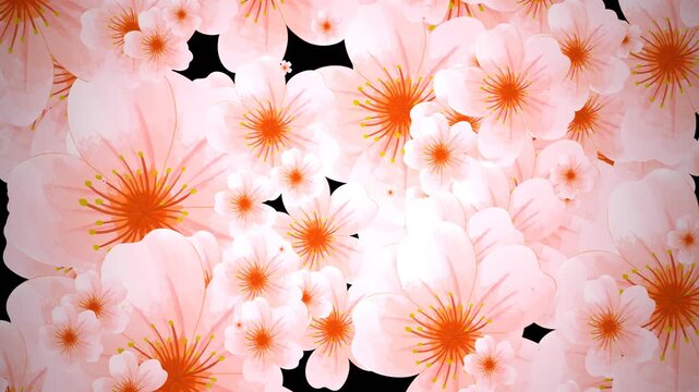Beautiful flower transition animation on black/alpha background