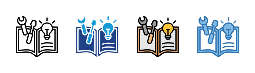 Creativity icon set multiple style collection