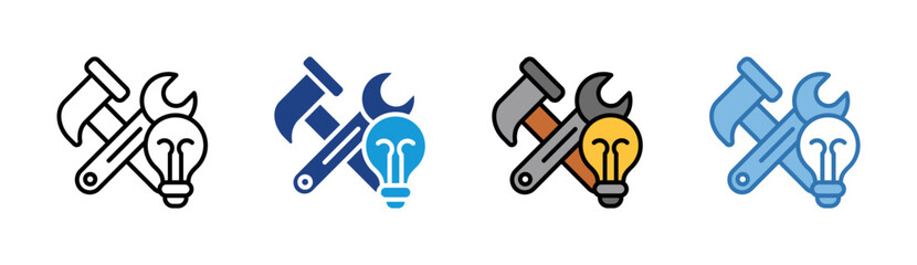 Innovation icon set multiple style collection