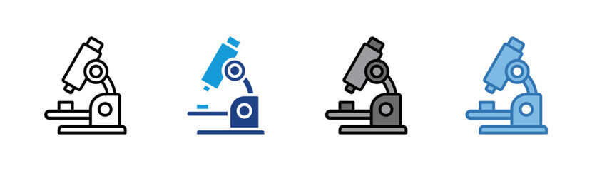 Microscope icon set multiple style collection