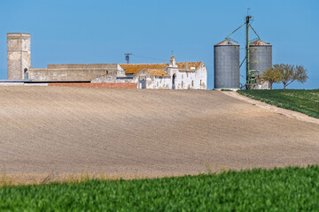 Farmstead of Characena in Huévar del Aljarafe surrounded by fields