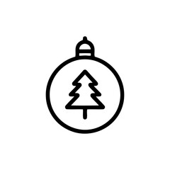 Christmas tree bauble vector icon