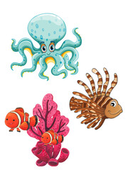 cartoon sea animals