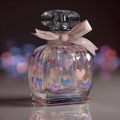 Decorative perfume bottle with holographic glass design
