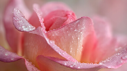 Soft pink rose macro with delicate petals
