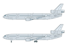 Dreistrahliges Passagierflugzeug