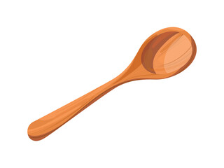 Wooden spoon, kitchenware spoon with wood grain texture