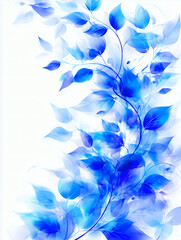 Blue floral background with white space