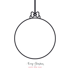 Minimal Christmas Ornament Frame Template. Perfect for holiday packaging, gift wrap, greeting cards, textiles, and modern winter design projects.