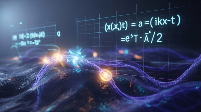 Abstract visualization of scientific data with glowing neural pathways and equations science technology - Powered by Adobe