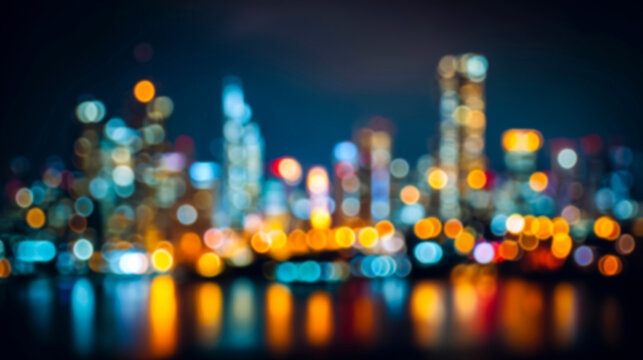 夜景のボケが美しい都市の光