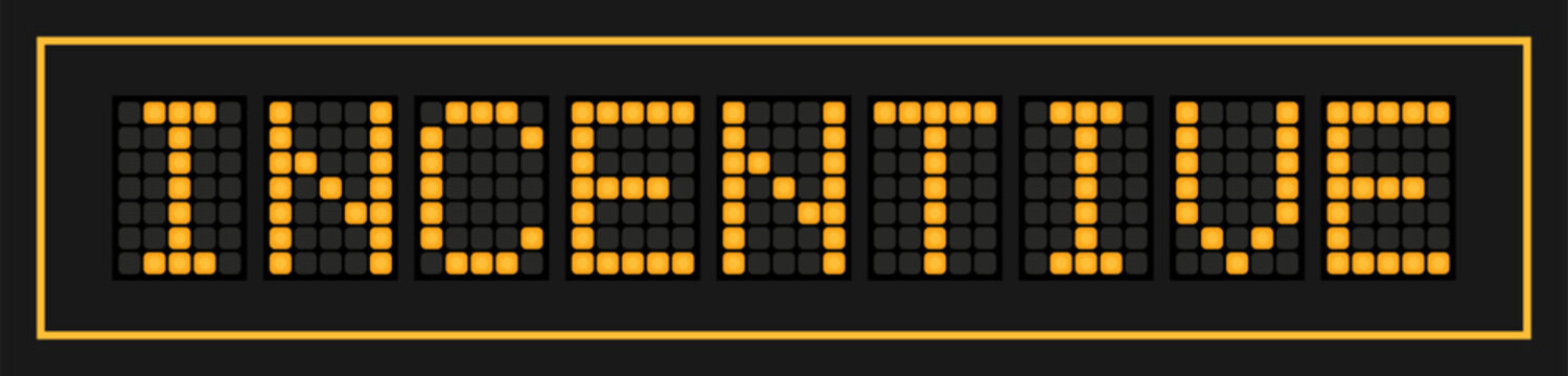 Orange color led banner in word incentive on black background