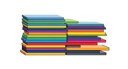 Colorful stack of papers illustration vector graphic design template for business concept art